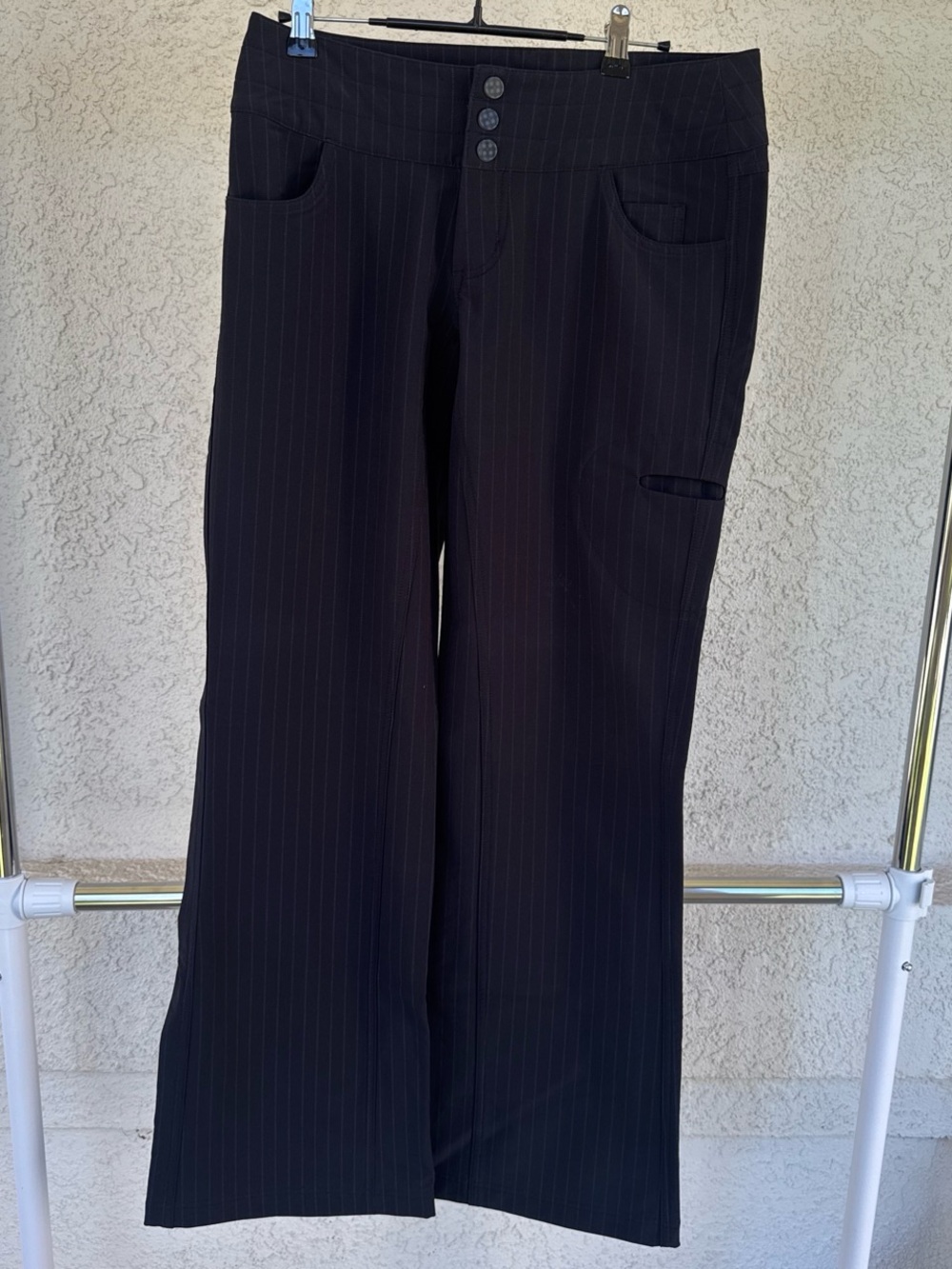 Lululemon Black Pinstripe Wide-Leg Pants